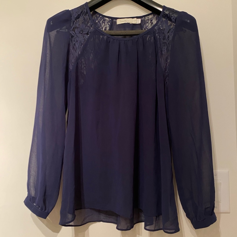 Costa Blanca silky navy blouse